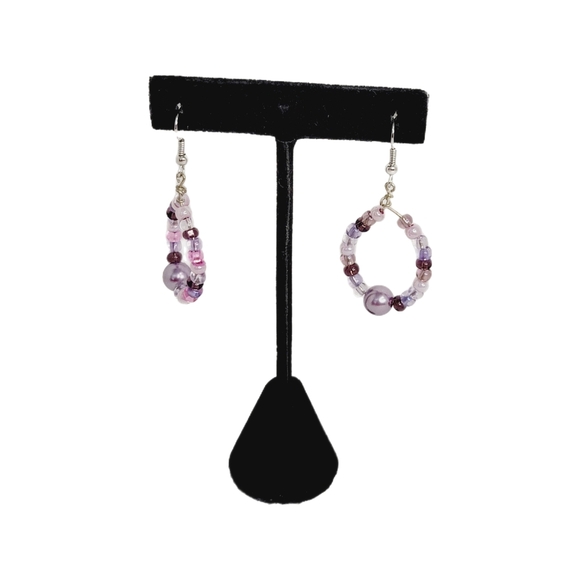 Sophisticated Mother Of Pearl Shell Heart Multistrand Purple Beaded Necklace Set - Picture 4 of 11